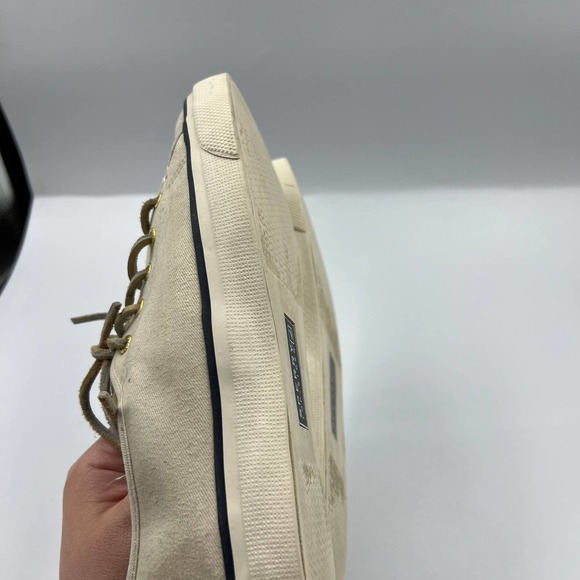 Sperry Sneakers Lace Up Shoes Cream Tan Loafer Boat Shoes Women's 7.5 M - Picture 7 of 9